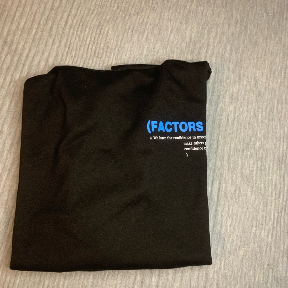 Black hoodie with Blue Text